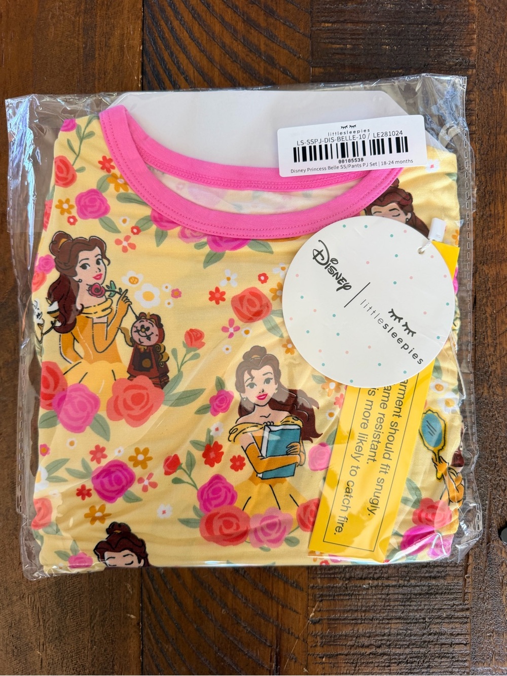 Disney Little Sleepies Belle Pajama Set Size 18-24 Months